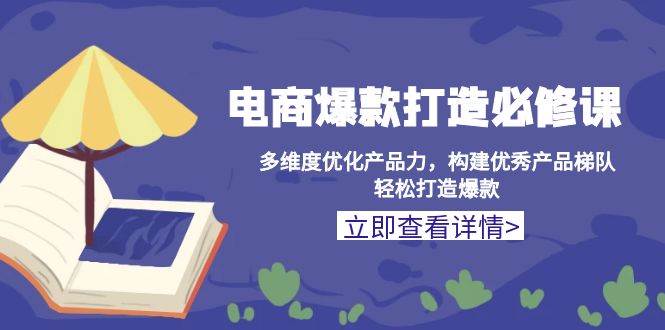 电商爆款打造必修课：多维度优化产品力，构建优秀产品梯队，轻松打造爆款-启知网创 - 打造知识共享型生态‌