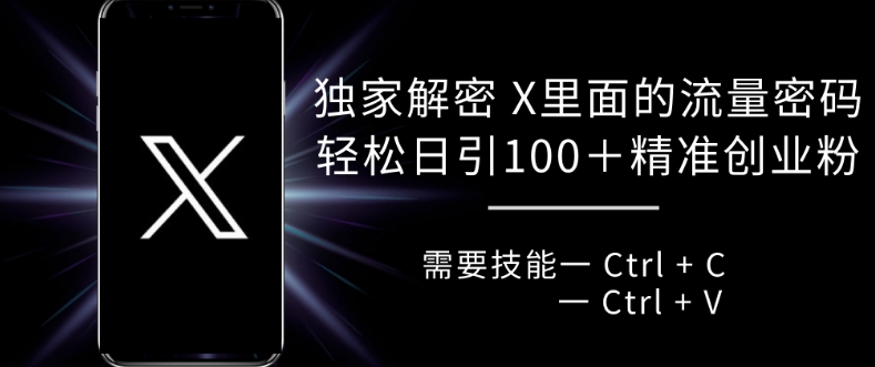 独家解密 X 里面的流量密码，复制粘贴轻松日引100+-启知网创 - 打造知识共享型生态‌