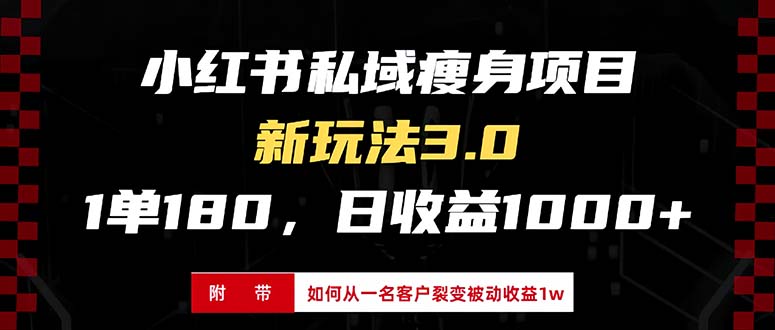 小红书瘦身项目3.0模式，新手小白日赚收益1000+(附从一名客户裂变收益…-启知网创 - 打造知识共享型生态‌