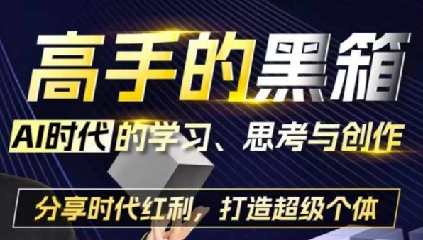 高手的黑箱：AI时代学习、思考与创作-分红时代红利，打造超级个体-启知网创 - 打造知识共享型生态‌